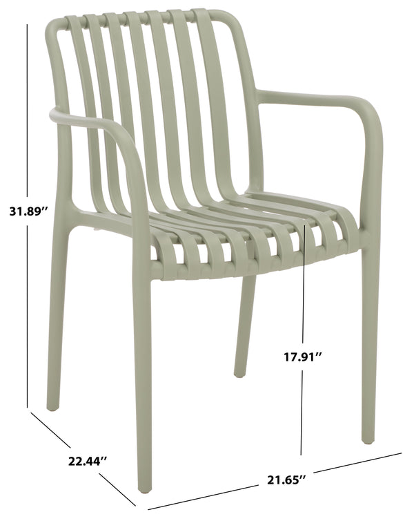 Holly Stacking Dining Armchair Set Of 2 — Weather-Resistant Polyethylene Chairs With Ergonomic Arms And Space-Saving Storage