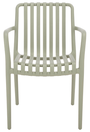 Holly Stacking Dining Armchair Set Of 2 — Weather-Resistant Polyethylene Chairs With Ergonomic Arms And Space-Saving Storage