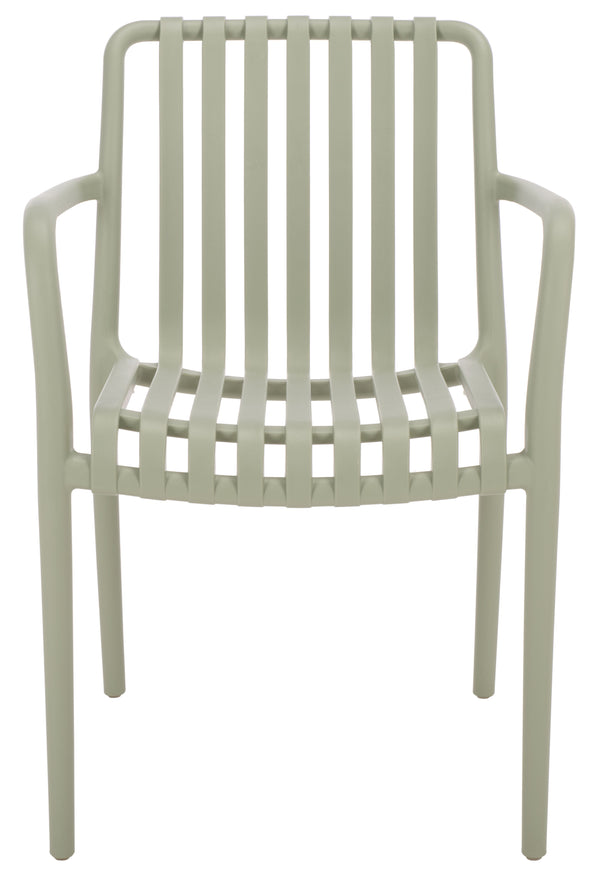 Holly Stacking Dining Armchair Set Of 2 — Weather-Resistant Polyethylene Chairs With Ergonomic Arms And Space-Saving Storage