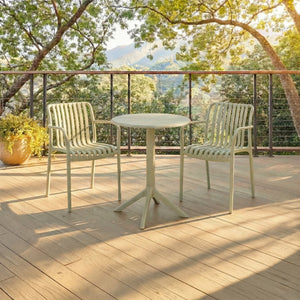 Stella Round Bistro Table — Weather-Resistant Polyethylene Patio Accent For Small Spaces, Easy Care