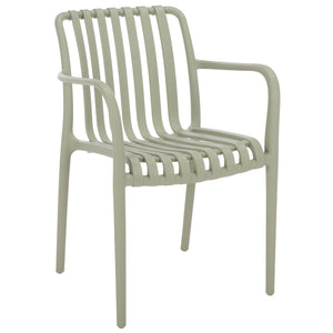 Holly Stacking Dining Armchair Set Of 2 — Weather-Resistant Polyethylene Chairs With Ergonomic Arms And Space-Saving Storage