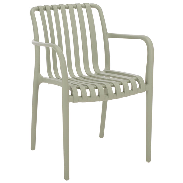 Holly Stacking Dining Armchair Set Of 2 — Weather-Resistant Polyethylene Chairs With Ergonomic Arms And Space-Saving Storage