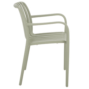 Holly Stacking Dining Armchair Set Of 2 — Weather-Resistant Polyethylene Chairs With Ergonomic Arms And Space-Saving Storage