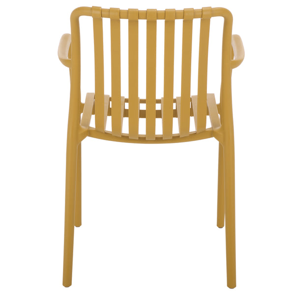 Holly Stacking Dining Armchair Set Of 2 — Weather-Resistant Polyethylene Chairs With Ergonomic Arms And Space-Saving Storage