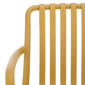 Holly Stacking Dining Armchair Set Of 2 — Weather-Resistant Polyethylene Chairs With Ergonomic Arms And Space-Saving Storage