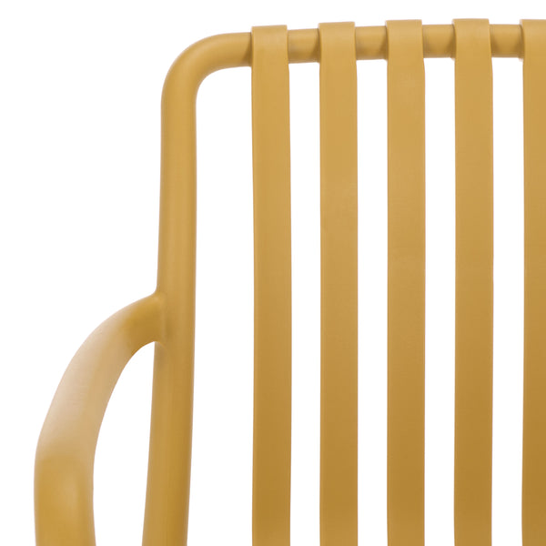 Holly Stacking Dining Armchair Set Of 2 — Weather-Resistant Polyethylene Chairs With Ergonomic Arms And Space-Saving Storage