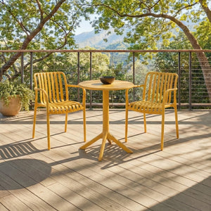 Holly Stacking Dining Armchair Set Of 2 — Weather-Resistant Polyethylene Chairs With Ergonomic Arms And Space-Saving Storage