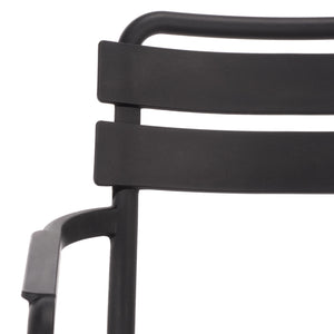 Sarah Modern Stacking Dining Armchairs Set Of 2 — Weatherproof Polyethylene, Ergonomic Arms, Space-Saving Design