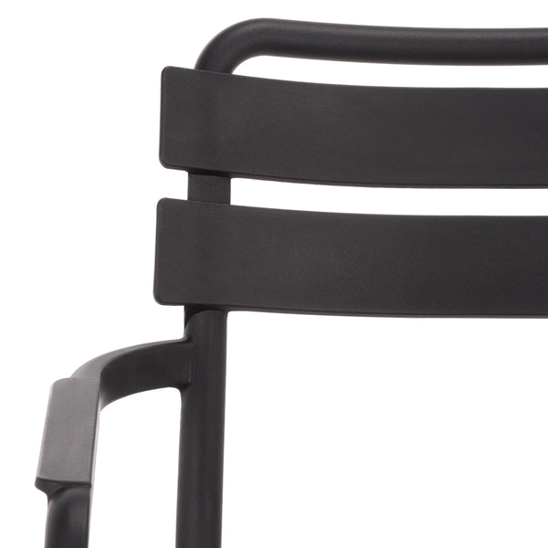 Sarah Modern Stacking Dining Armchairs Set Of 2 — Weatherproof Polyethylene, Ergonomic Arms, Space-Saving Design