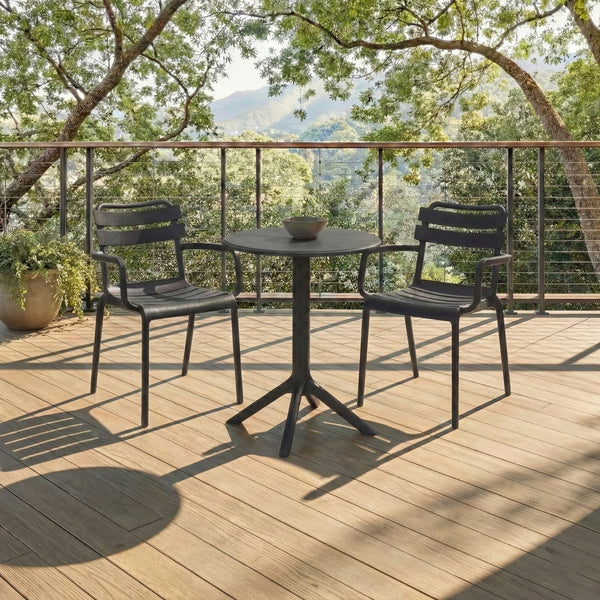 Stella Round Bistro Table — Weather-Resistant Polyethylene Patio Accent For Small Spaces, Easy Care