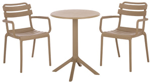 Stella Round Bistro Table — Weather-Resistant Polyethylene Patio Accent For Small Spaces, Easy Care