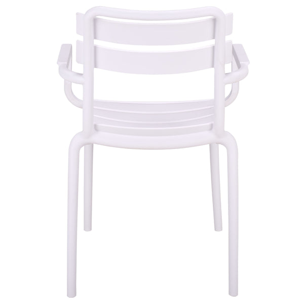 Sarah Modern Stacking Dining Armchairs Set Of 2 — Weatherproof Polyethylene, Ergonomic Arms, Space-Saving Design