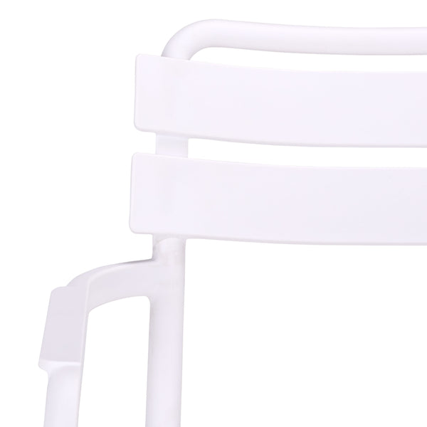 Sarah Modern Stacking Dining Armchairs Set Of 2 — Weatherproof Polyethylene, Ergonomic Arms, Space-Saving Design