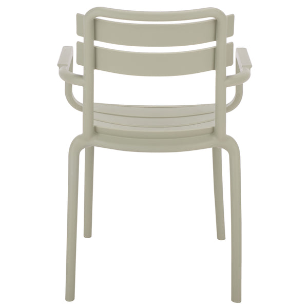 Sarah Modern Stacking Dining Armchairs Set Of 2 — Weatherproof Polyethylene, Ergonomic Arms, Space-Saving Design