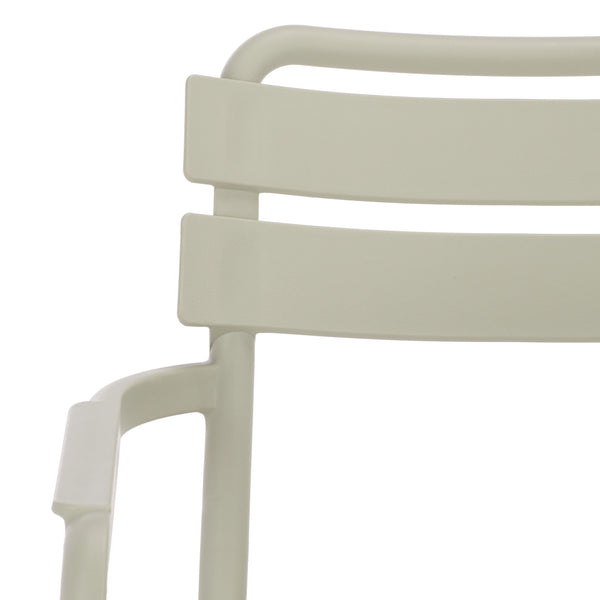 Sarah Modern Stacking Dining Armchairs Set Of 2 — Weatherproof Polyethylene, Ergonomic Arms, Space-Saving Design