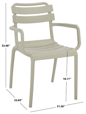 Sarah Modern Stacking Dining Armchairs Set Of 2 — Weatherproof Polyethylene, Ergonomic Arms, Space-Saving Design