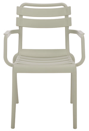 Sarah Modern Stacking Dining Armchairs Set Of 2 — Weatherproof Polyethylene, Ergonomic Arms, Space-Saving Design