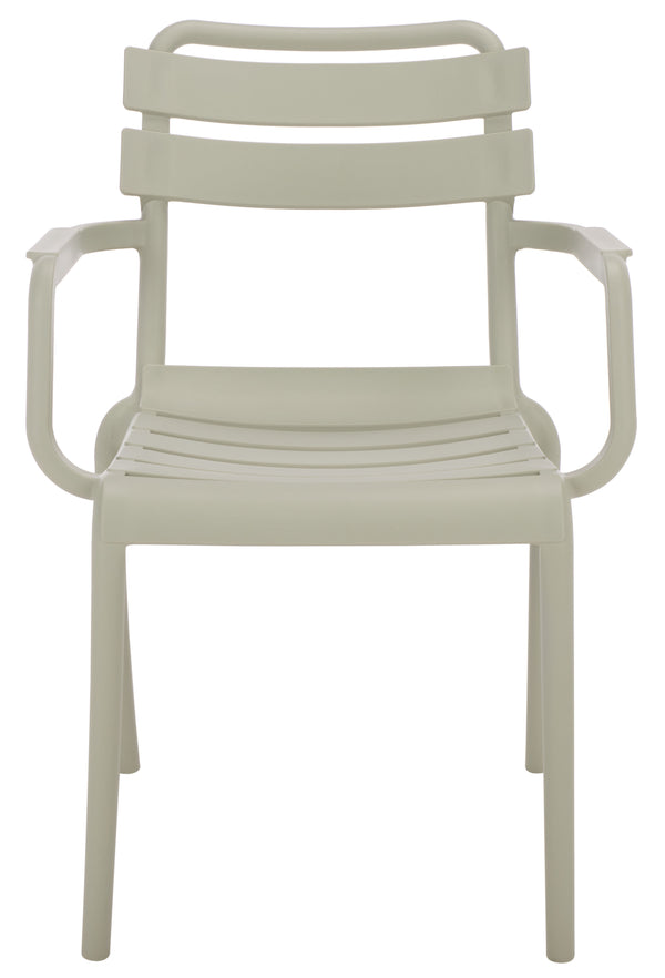 Sarah Modern Stacking Dining Armchairs Set Of 2 — Weatherproof Polyethylene, Ergonomic Arms, Space-Saving Design
