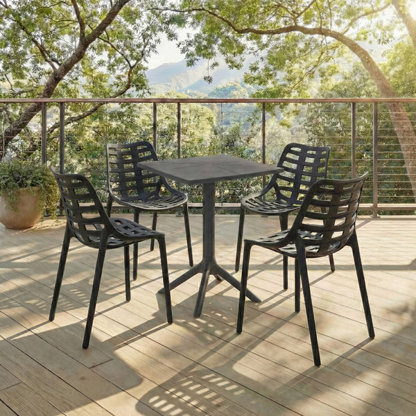 Stella Square Bistro Table For Compact Outdoor Spaces — Weatherproof Polyethylene, Matte Finish
