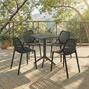 Stella Square Bistro Table For Compact Outdoor Spaces — Weatherproof Polyethylene, Matte Finish