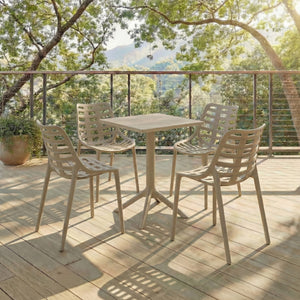 Stella Square Bistro Table For Compact Outdoor Spaces — Weatherproof Polyethylene, Matte Finish