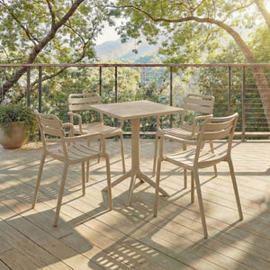 Stella Square Bistro Table For Compact Outdoor Spaces — Weatherproof Polyethylene, Matte Finish