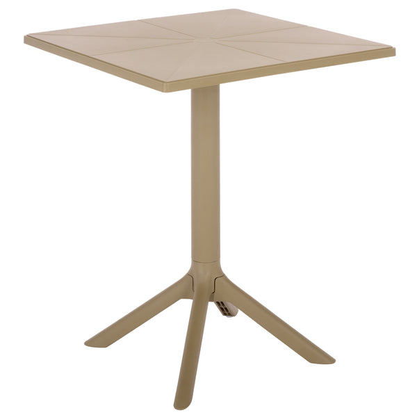 Stella Square Bistro Table For Compact Outdoor Spaces — Weatherproof Polyethylene, Matte Finish