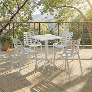 Stella Square Bistro Table For Compact Outdoor Spaces — Weatherproof Polyethylene, Matte Finish