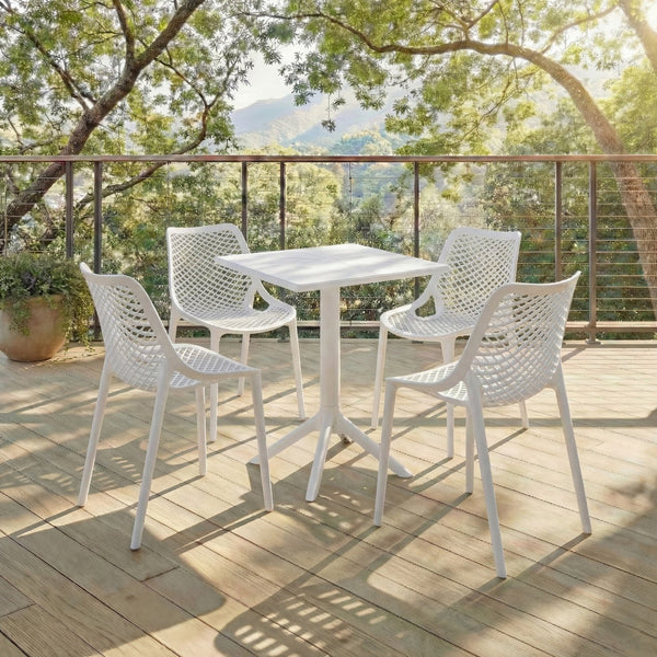 Stella Square Bistro Table For Compact Outdoor Spaces — Weatherproof Polyethylene, Matte Finish