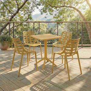 Fufa Weatherproof Outdoor Dining Chairs Set Of Two — Lightweight Polyethylene, Ergonomic Modern Design