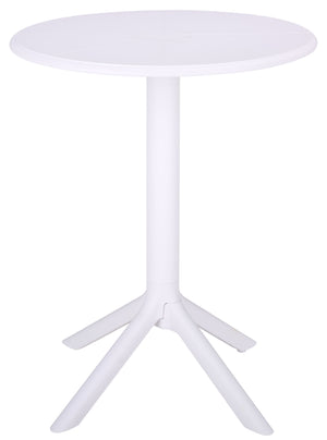 Stella Round Bistro Table — Weather-Resistant Polyethylene Patio Accent For Small Spaces, Easy Care