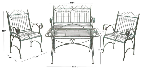 Safavieh Leah 4 Piece Set XII23 Antique Green Iron PAT5000D