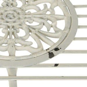 Safavieh SOPHIE 4-Piece Patio Set – Elegant Victorian-Inspired Outdoor Furniture for Charming Gatherings Antique White PAT5001A