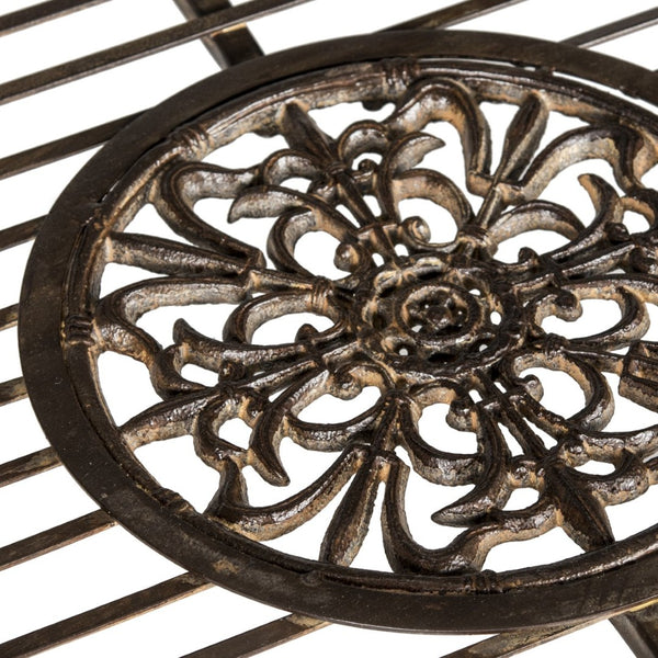 Safavieh SOPHIE 4-Piece Patio Set – Elegant Victorian-Inspired Outdoor Furniture for Charming Gatherings Rustic Brown PAT5001B