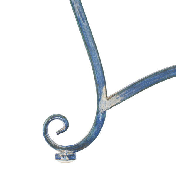 Safavieh SOPHIE 4-Piece Patio Set – Elegant Victorian-Inspired Outdoor Furniture for Charming Gatherings Mossy Blue / - PAT5001C