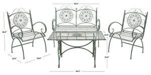 Safavieh Sophie 4 Piece Set XII23 Antique Green Iron PAT5001D