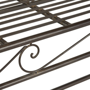 Safavieh HADLEY Bench - Timeless Victorian Elegance for Outdoor Spaces with Intricate Wrought-Iron Design Rustic Brown PAT5002B