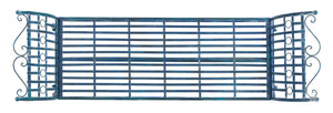 Safavieh HADLEY Bench - Timeless Victorian Elegance for Outdoor Spaces with Intricate Wrought-Iron Design Mossy Blue / - PAT5002C