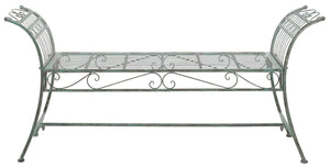 Safavieh Hadley Bench XII23 Antique Green Iron PAT5002D