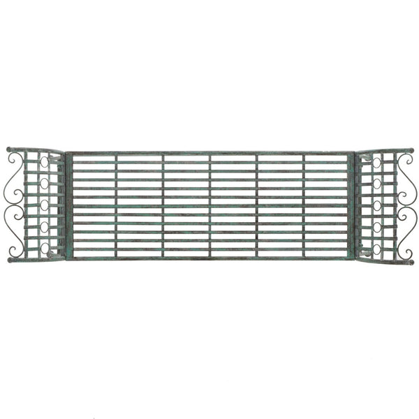 Safavieh HADLEY Bench - Timeless Victorian Elegance for Outdoor Spaces with Intricate Wrought-Iron Design Antique Dark Green / - PAT5002D
