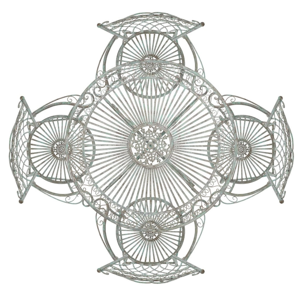 Safavieh THESSALY 5 PC Dining Set - Elegant Victorian Outdoor Furniture for Patios and Gardens, Timeless Charm Antique Dark Green / - PAT5003D