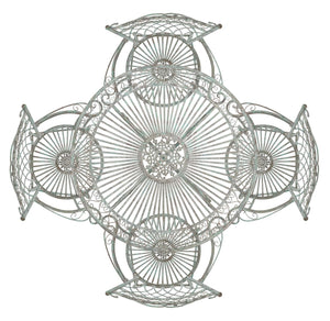 Safavieh Thessaly 5 Pc Victorian Dining Set - Antique Blue Iron For Romantic Outdoor Meals & Gatherings Antique Dark Green , 100% Iron Pat5003d