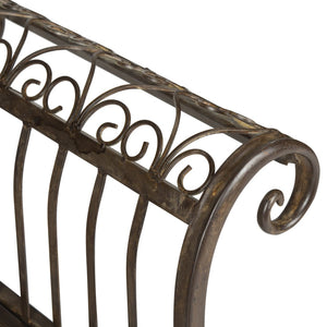 Safavieh BRIELLE Bench - Elegant Victorian-Inspired Iron Design for Gardens, Patios, and Outdoor Spaces Rustic Brown PAT5004B