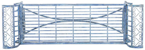 Safavieh BRIELLE Bench - Elegant Victorian-Inspired Iron Design for Gardens, Patios, and Outdoor Spaces Mossy Blue / - PAT5004C