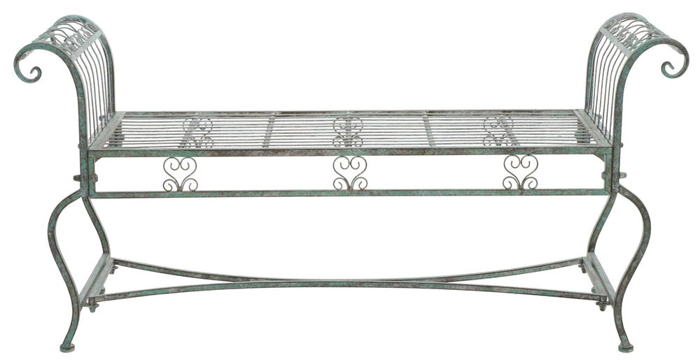 Safavieh Brielle Bench XII23 Antique Green Iron PAT5004D