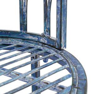 Safavieh LARA Kissing Bench - Elegant Victorian Garden Furniture with Heart Designs for Charming Outdoor Spaces Mossy Blue / - PAT5005C