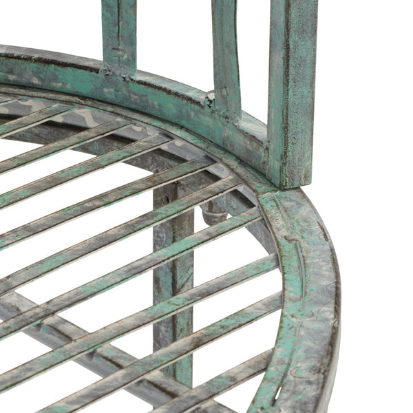 Safavieh LARA Kissing Bench - Elegant Victorian Garden Furniture with Heart Designs for Charming Outdoor Spaces Antique Dark Green / - PAT5005D