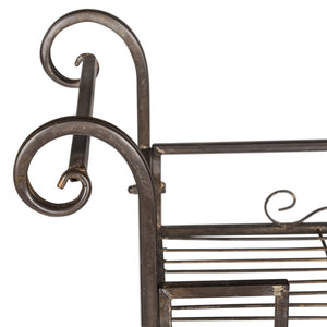 Safavieh NOREEN 3 Tier Shelf - Elegant Victorian Iron Display Stand for Gardens, Patios, and Porches Rustic Brown PAT5006B