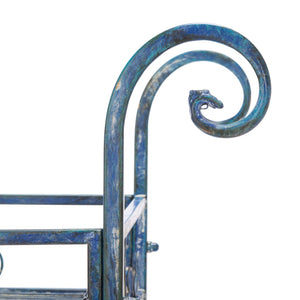 Safavieh NOREEN 3 Tier Shelf - Elegant Victorian Iron Display Stand for Gardens, Patios, and Porches Mossy Blue / - PAT5006C