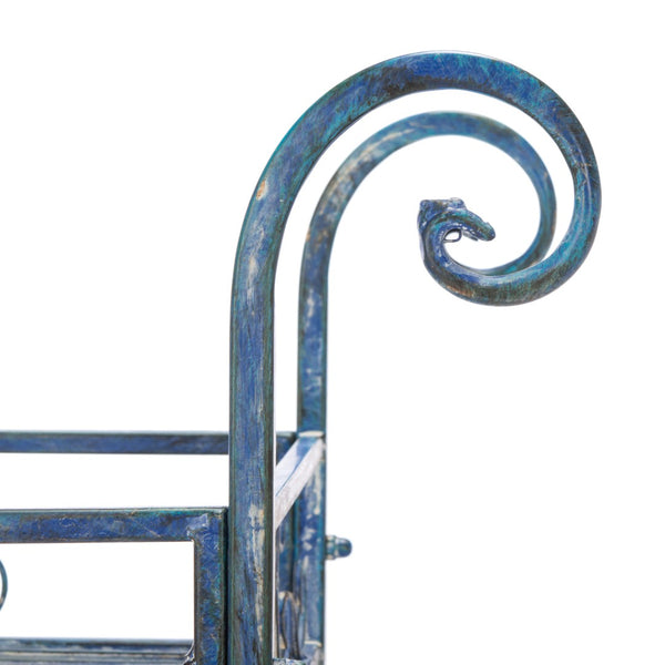 Safavieh NOREEN 3 Tier Shelf - Elegant Victorian Iron Display Stand for Gardens, Patios, and Porches Mossy Blue / - PAT5006C